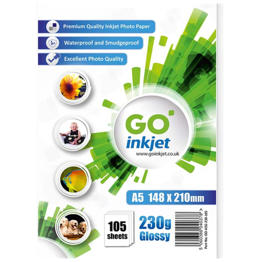 GO Inkjet A5 Photo Paper Glossy 230gsm 100 Sheets