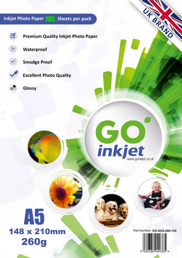 GO Inkjet A5 Photo Paper Glossy 260gsm 100 Sheets